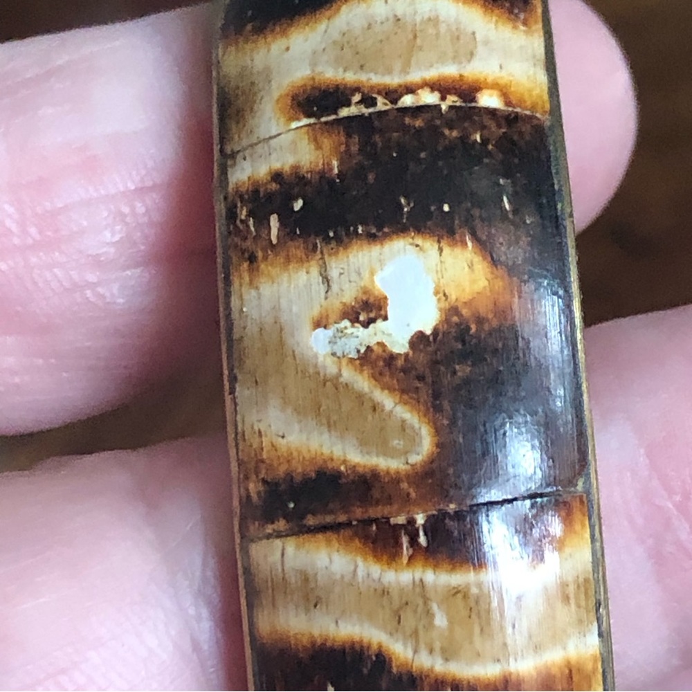 Vintage solid brass rare nautilus fossil bangle bracelet NWT - Picture 8 of 9